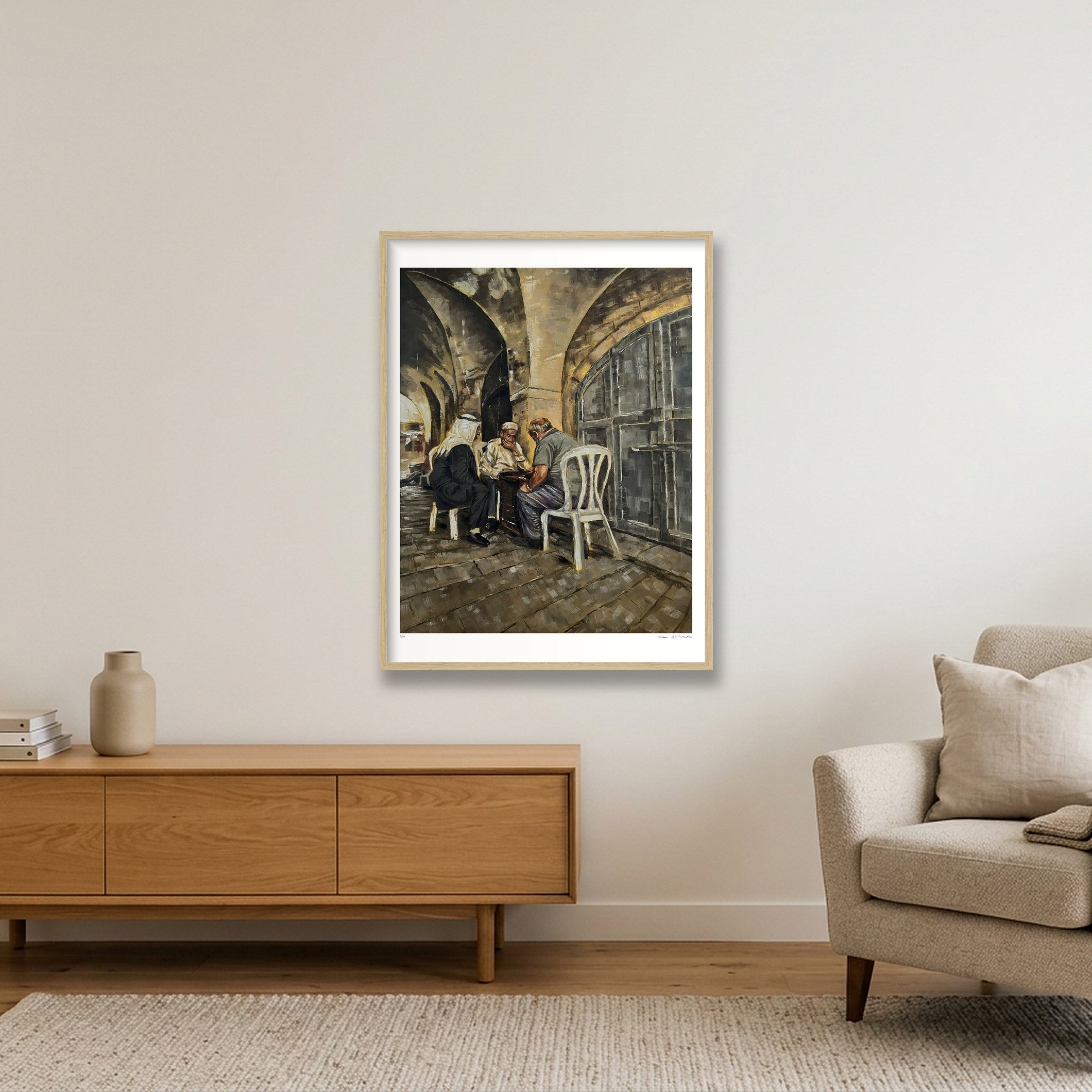 The Road to al Aqsa Mosque, Palestine — 60×80cm, 24×31" Oak Frame