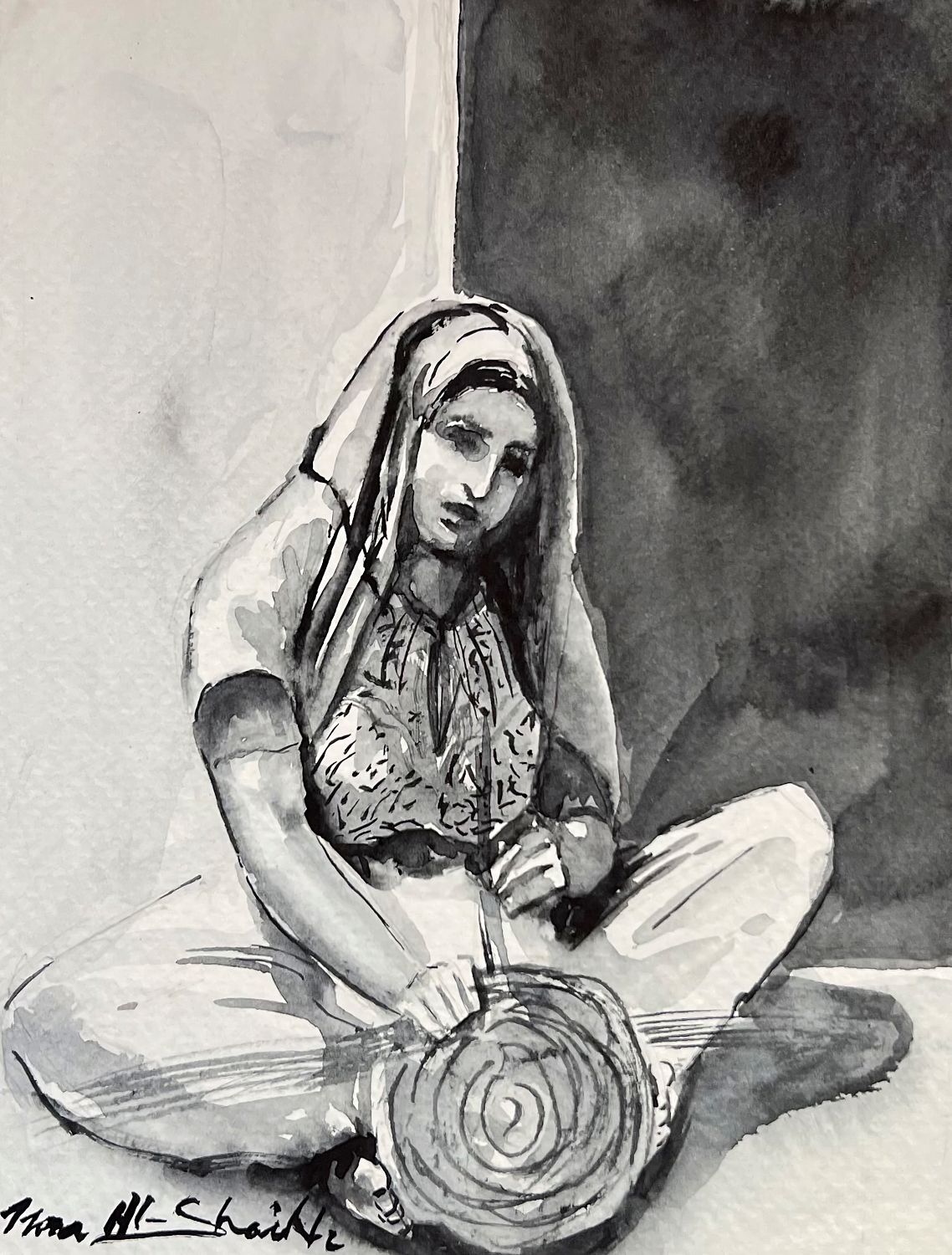 Traditional Palestinian Thobe 12 | Black & White
