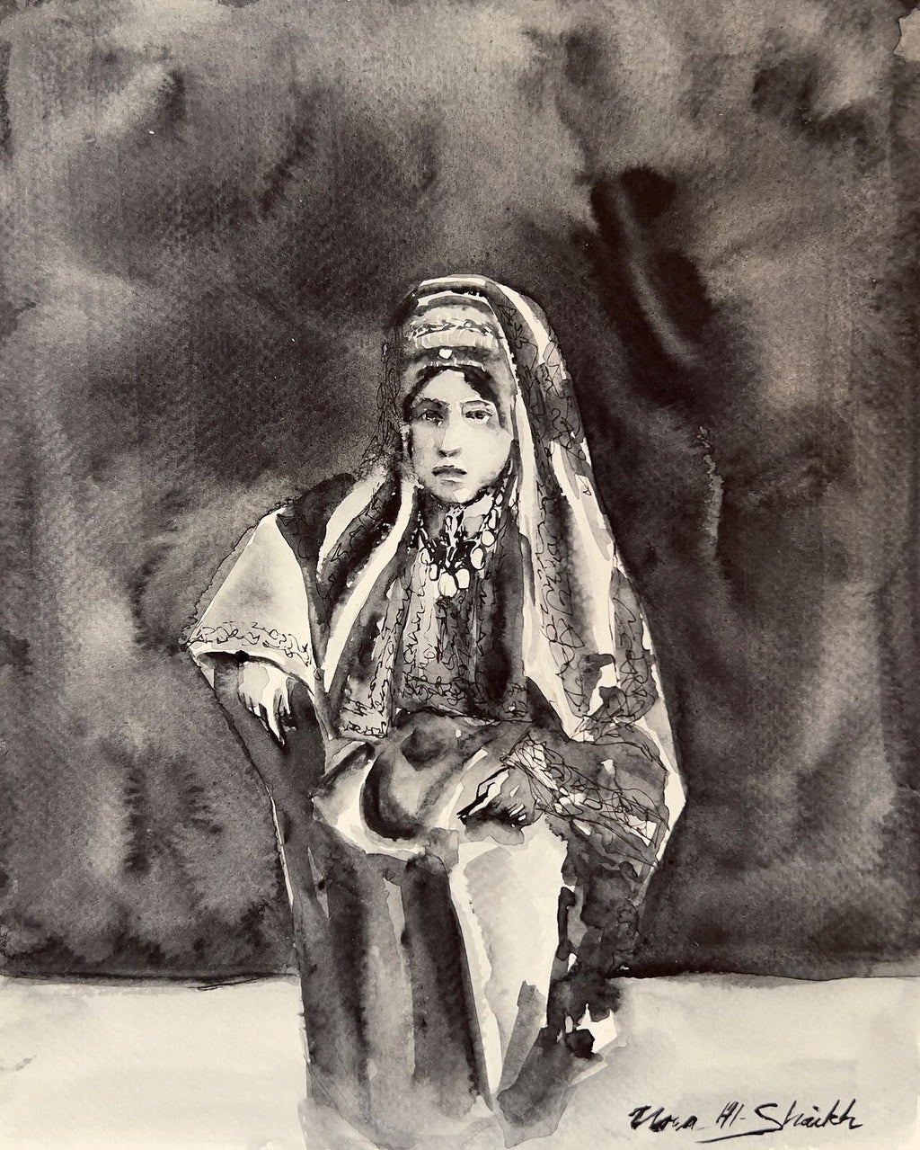 Traditional Palestinian Thobe 16 | Black & White