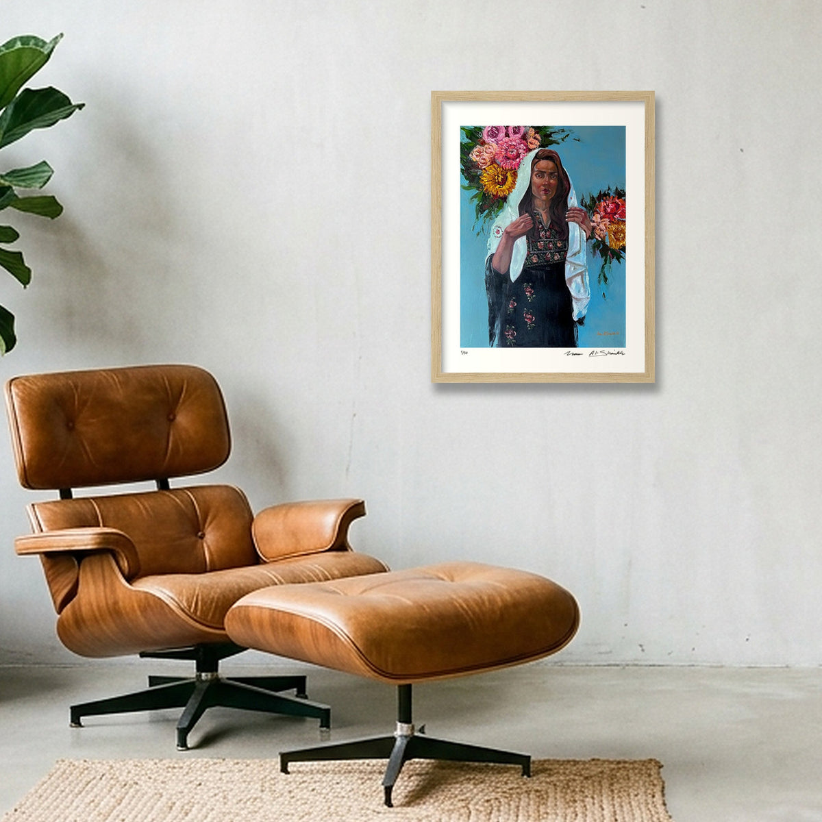 The Traditional Palestinian Thobe — 30×40cm, 12×16" Oak Frame