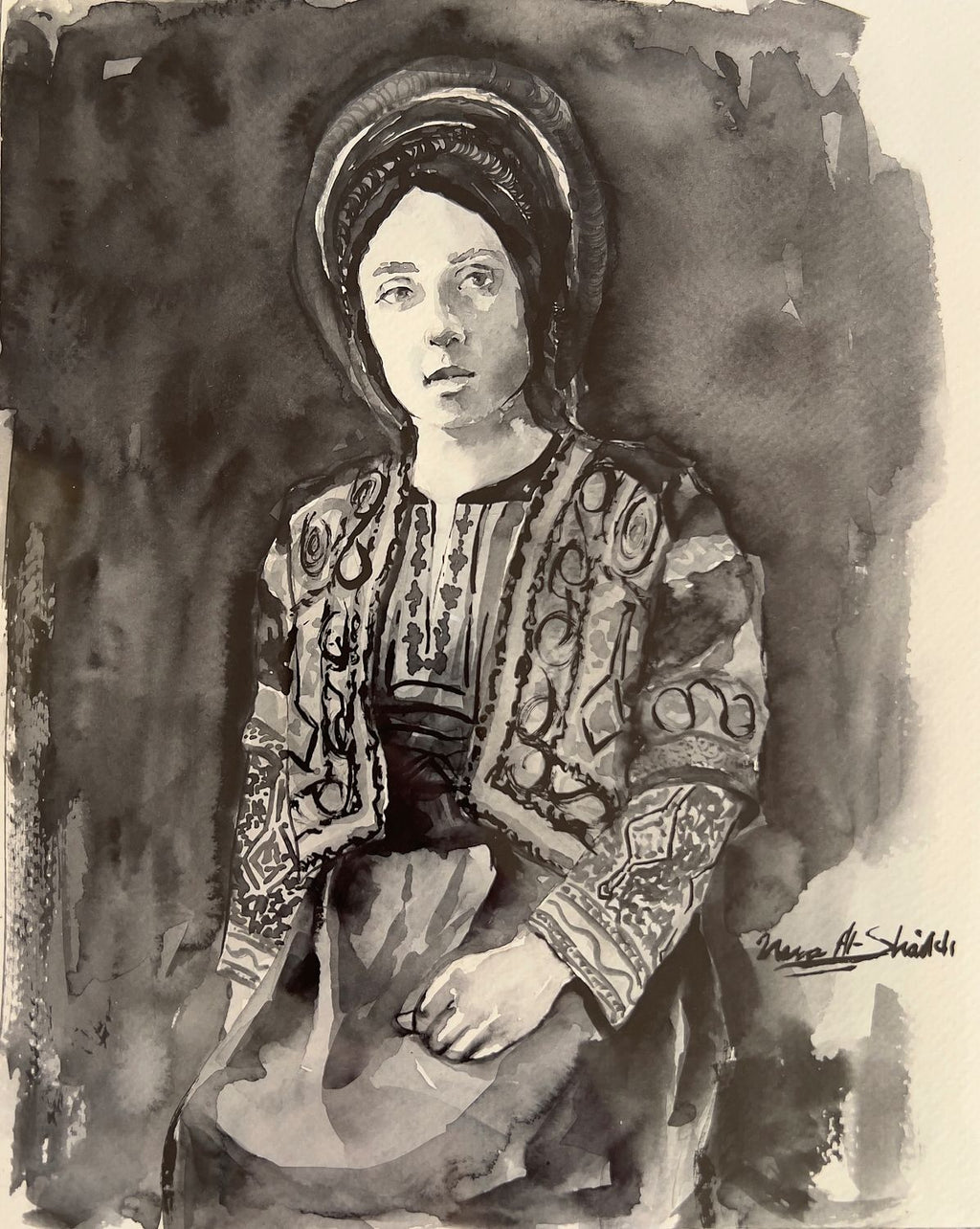 Traditional Palestinian Thobe 17 | Black & White