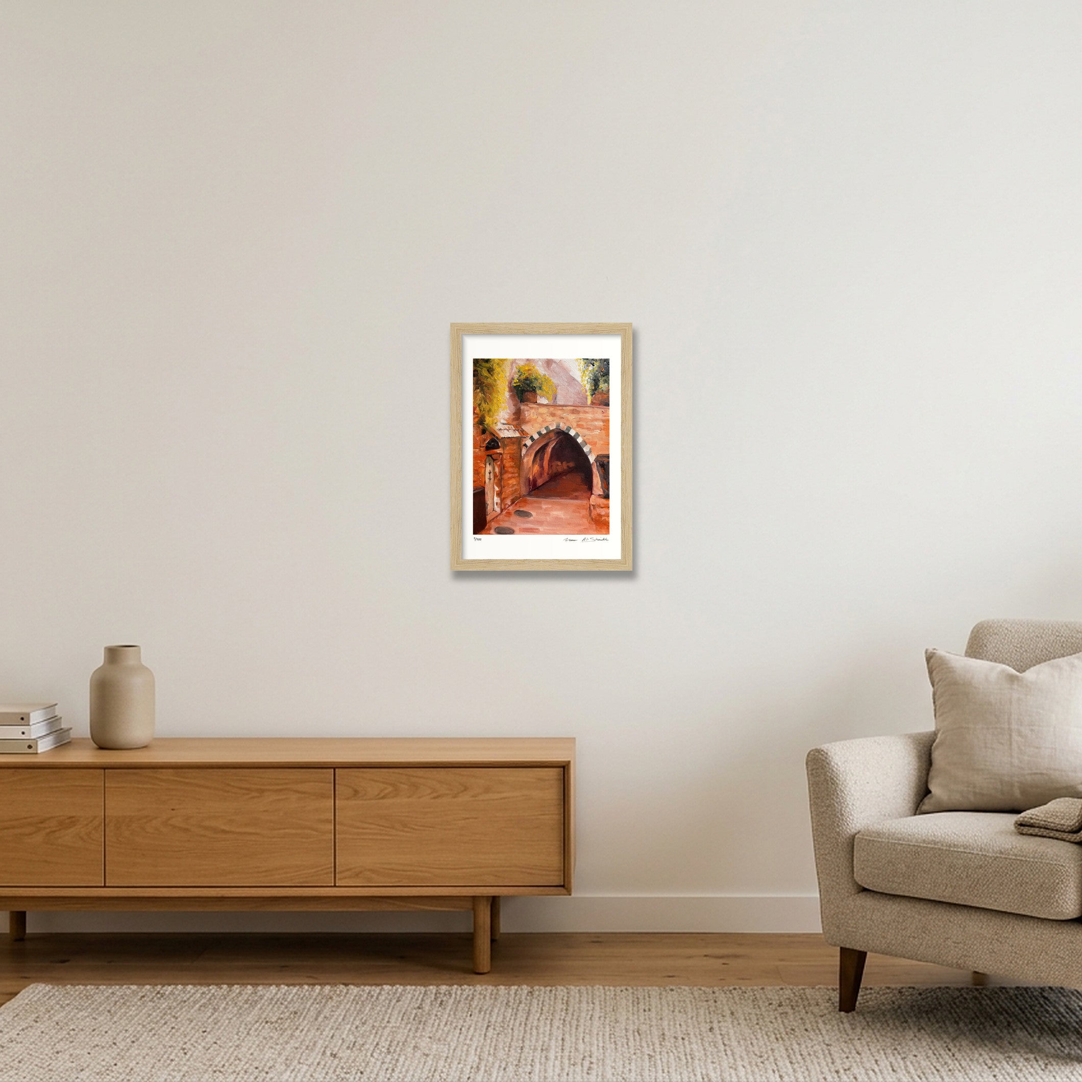 Jerusalem Neighborhood, Palestine  — A4 (21×30cm, 8×12") Oak Frame