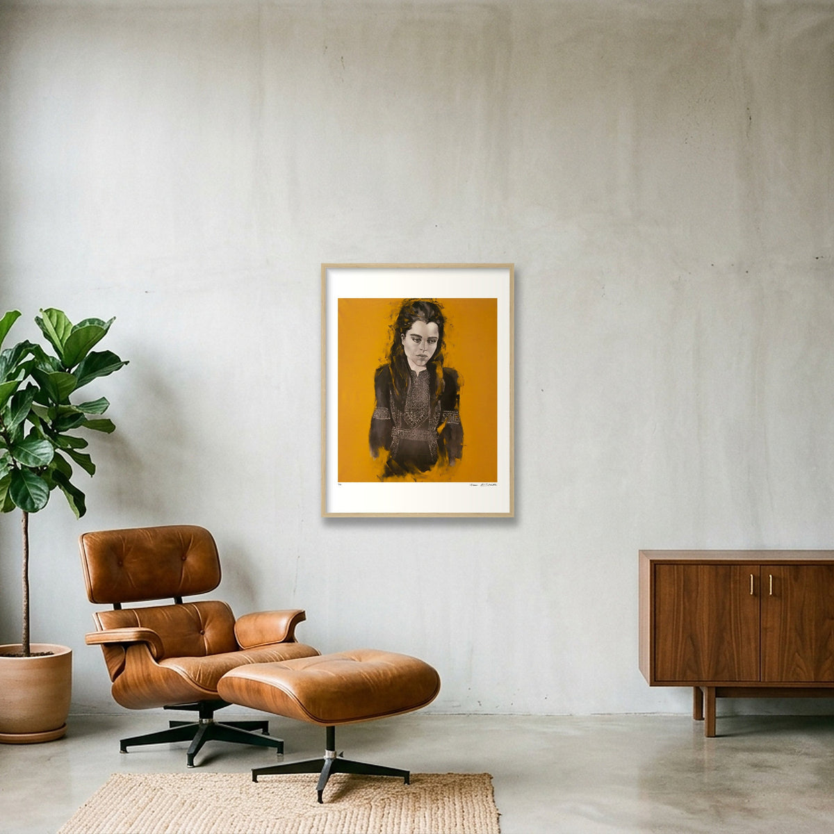 The Palestinian Woman — 60×80cm, 24×31" Oak Frame