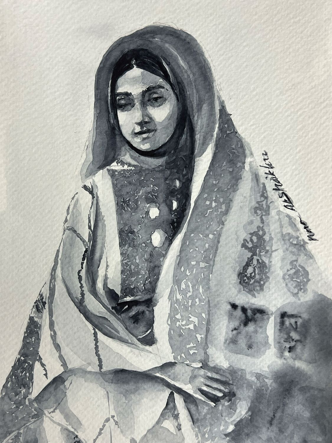 Traditional Palestinian Thobe 03 | Black & White