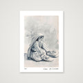 Traditional Palestinian Thobe 06 | Black & White — A4 (21×30cm, 8×12") Print only