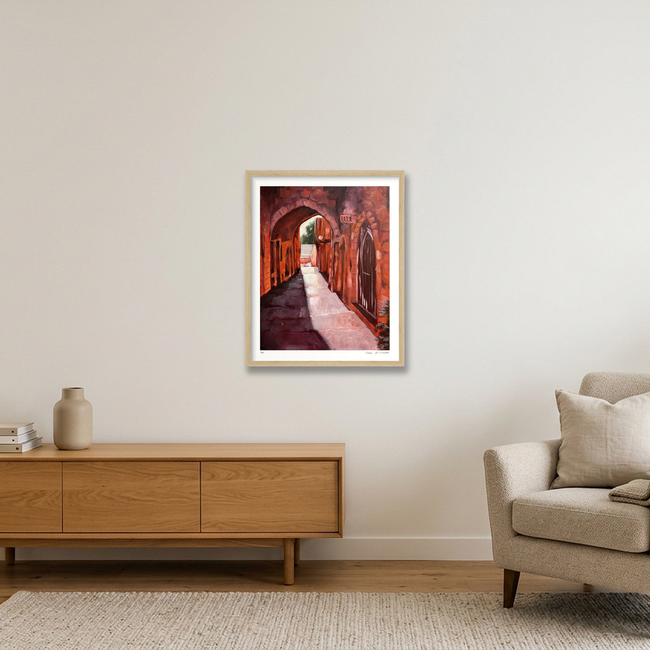 Jerusalem Streets, Palestine — 40×50cm, 16×20" Oak Frame