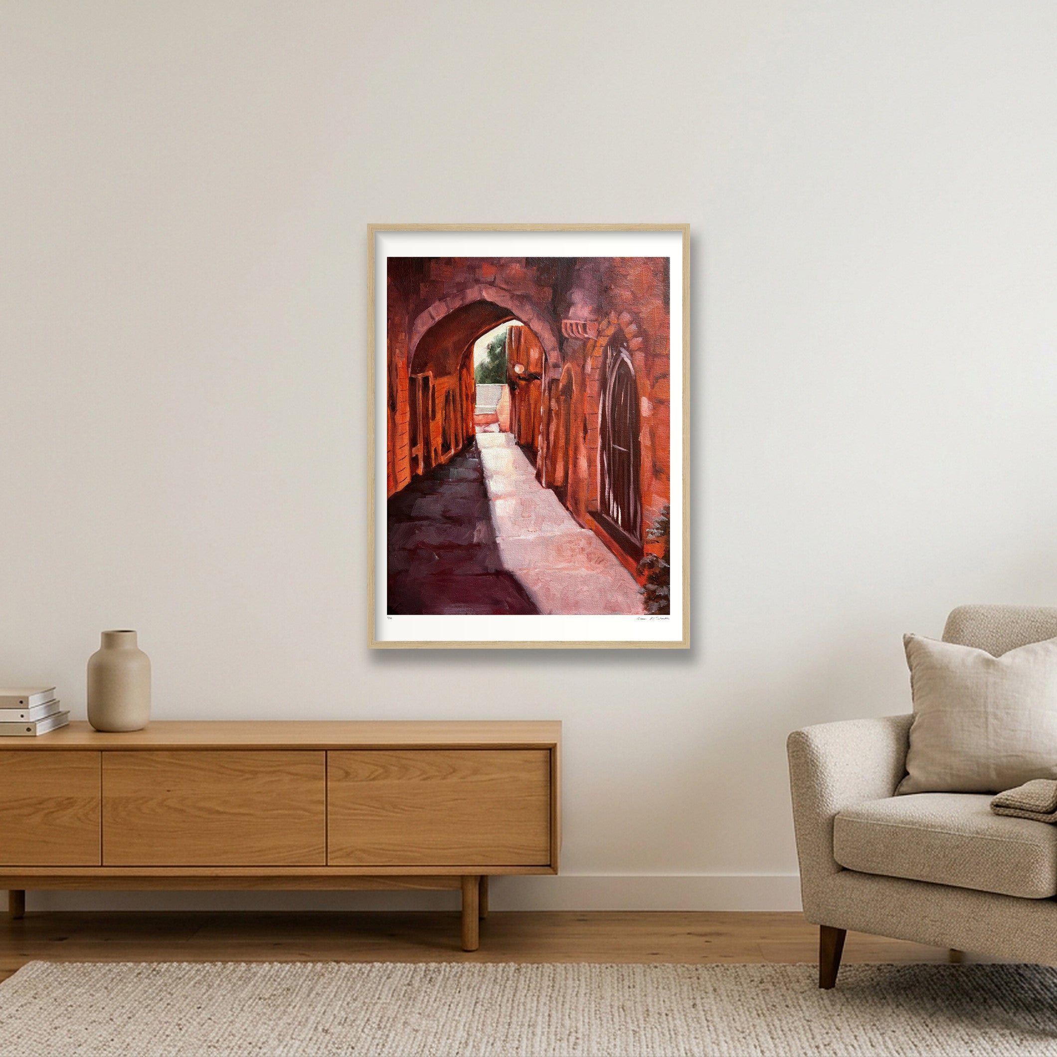 Jerusalem Streets, Palestine — 60×80cm, 24×31" Oak Frame