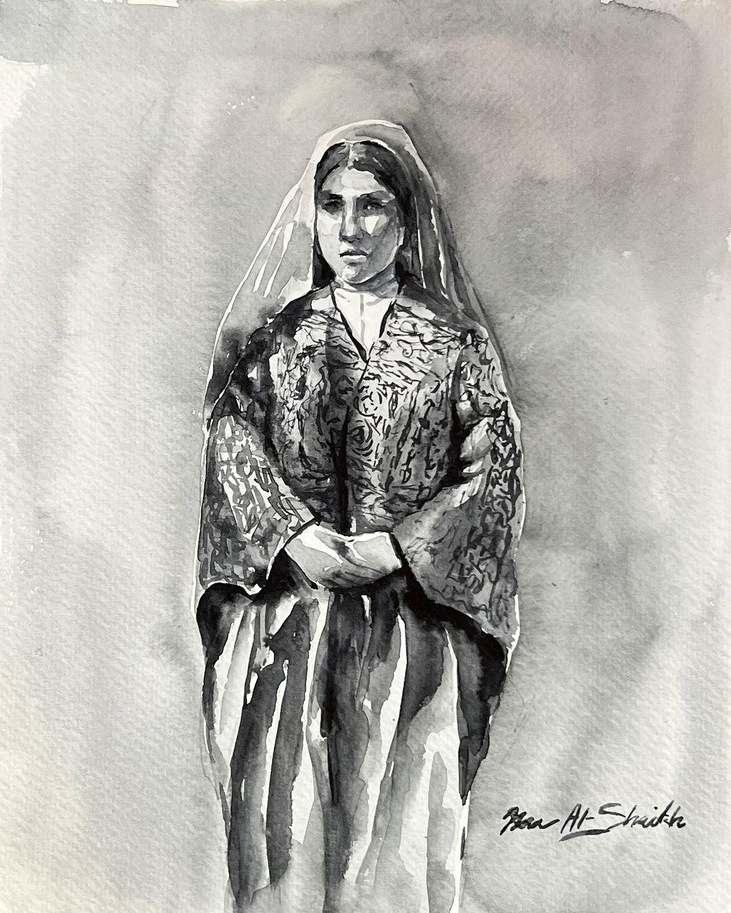 Traditional Palestinian Thobe 14 | Black & White