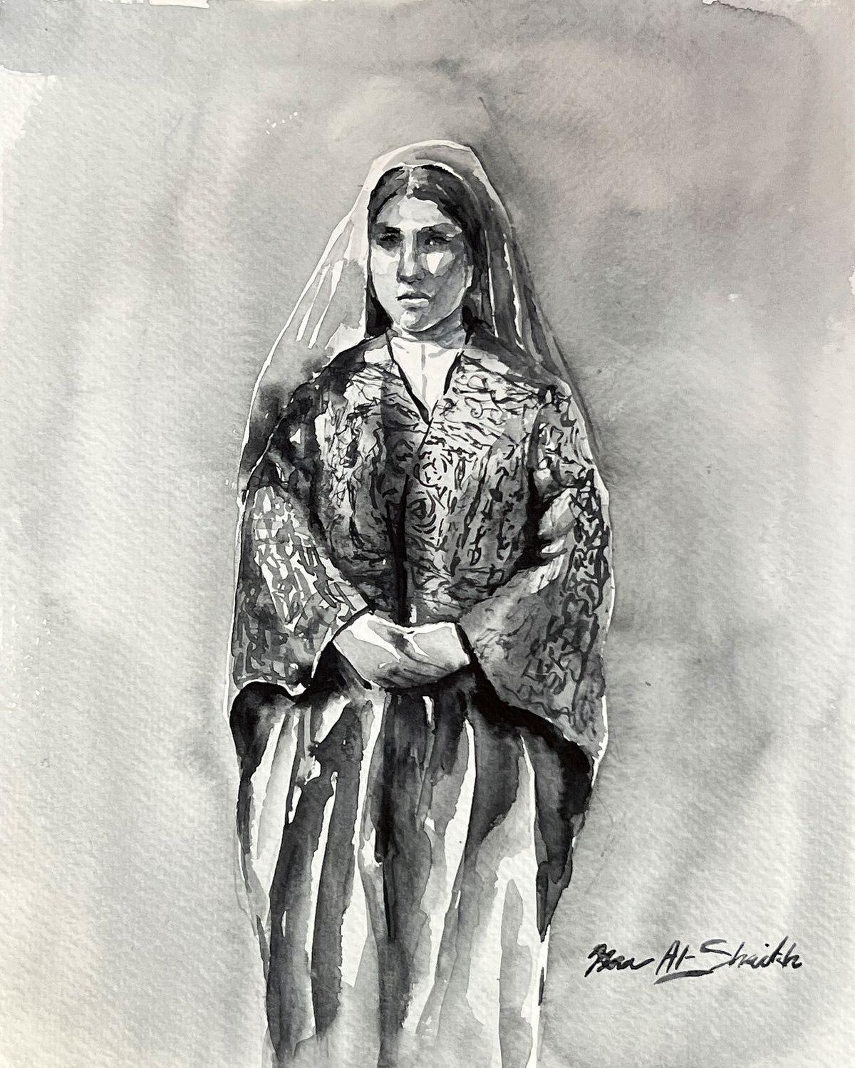 Traditional Palestinian Thobe 14 | Black & White