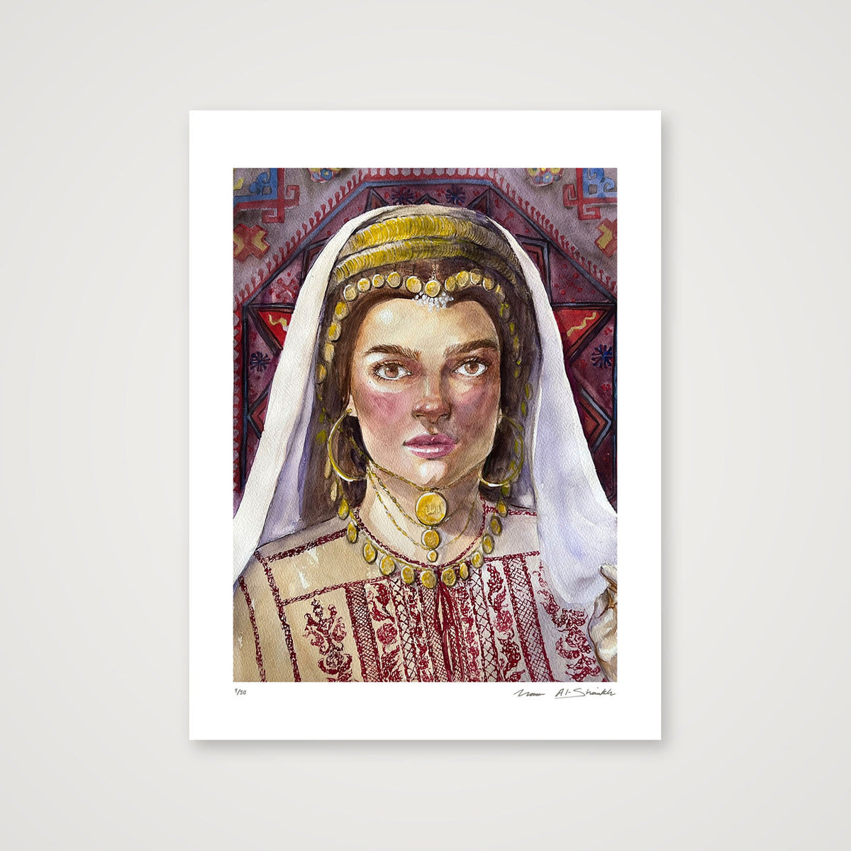 Traditional Palestinian Thobe Series 012 — 30×40cm, 12×16" Print only
