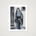 Traditional Palestinian Thobe 09 | Black & White — A4 (21×30cm, 8×12") Print only