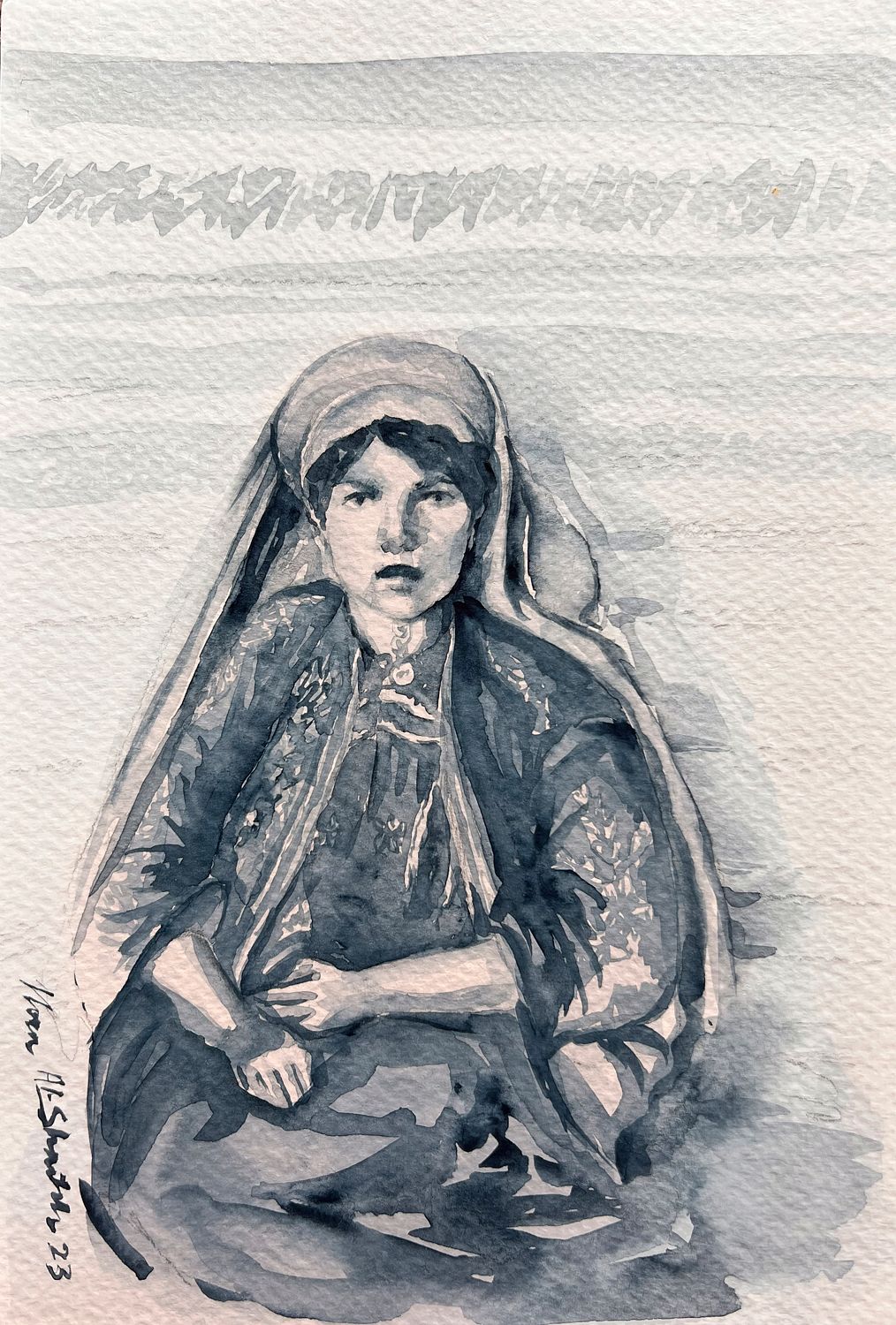 Traditional Palestinian Thobe 05 | Black & White