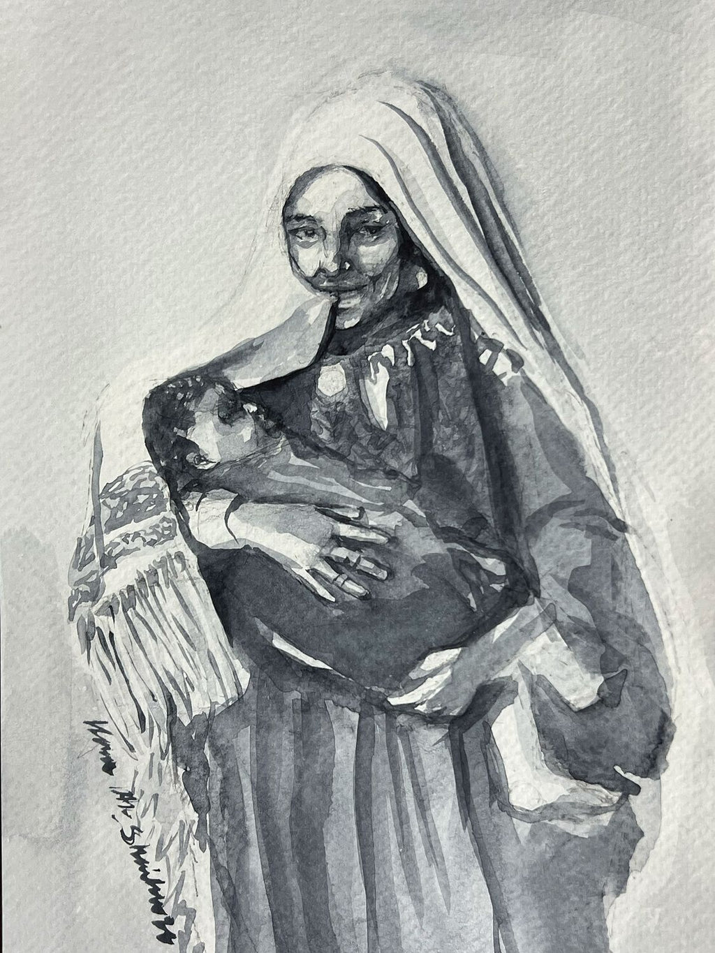 Traditional Palestinian Thobe 02 | Black & White