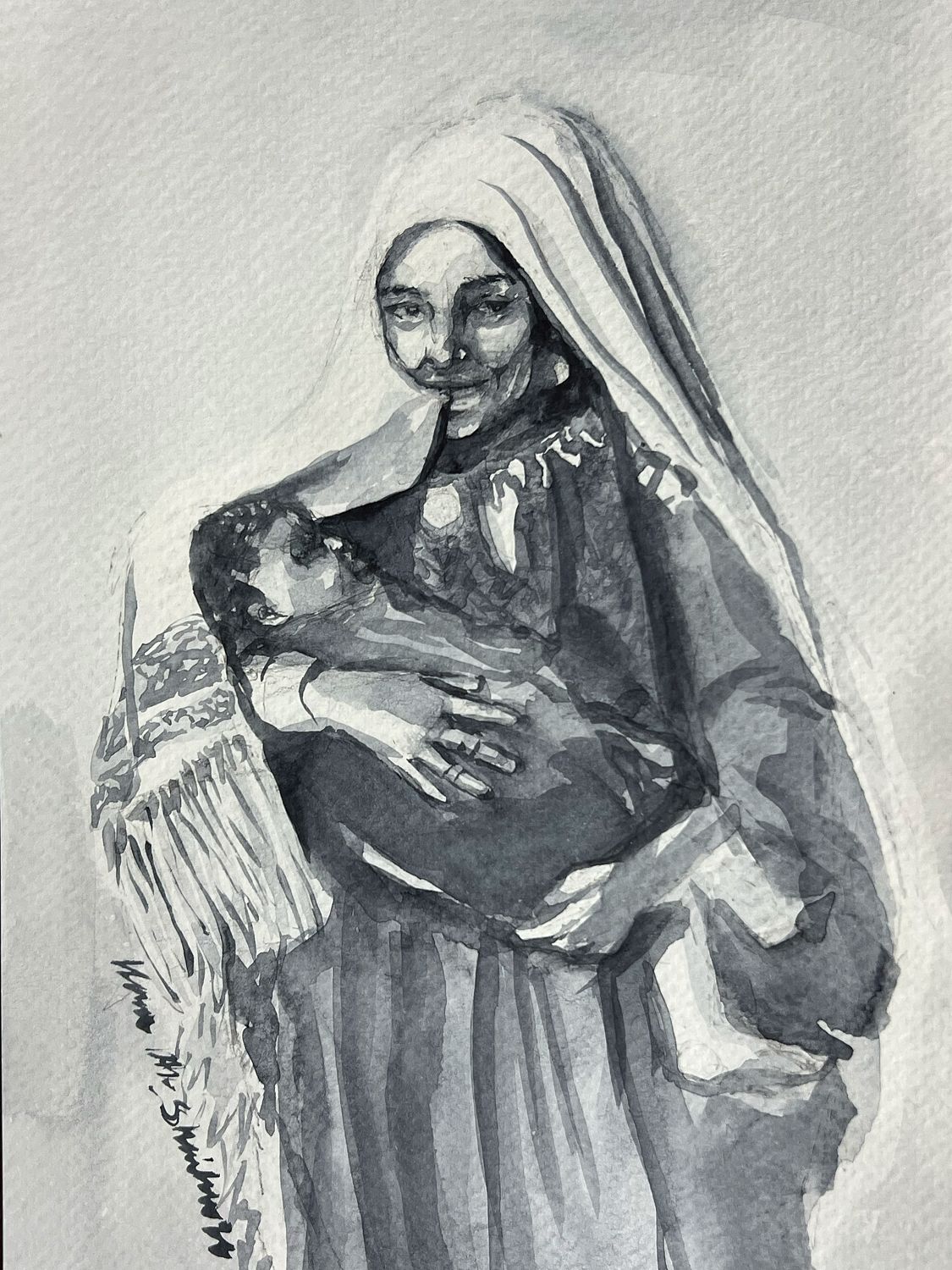 Traditional Palestinian Thobe 02 | Black & White
