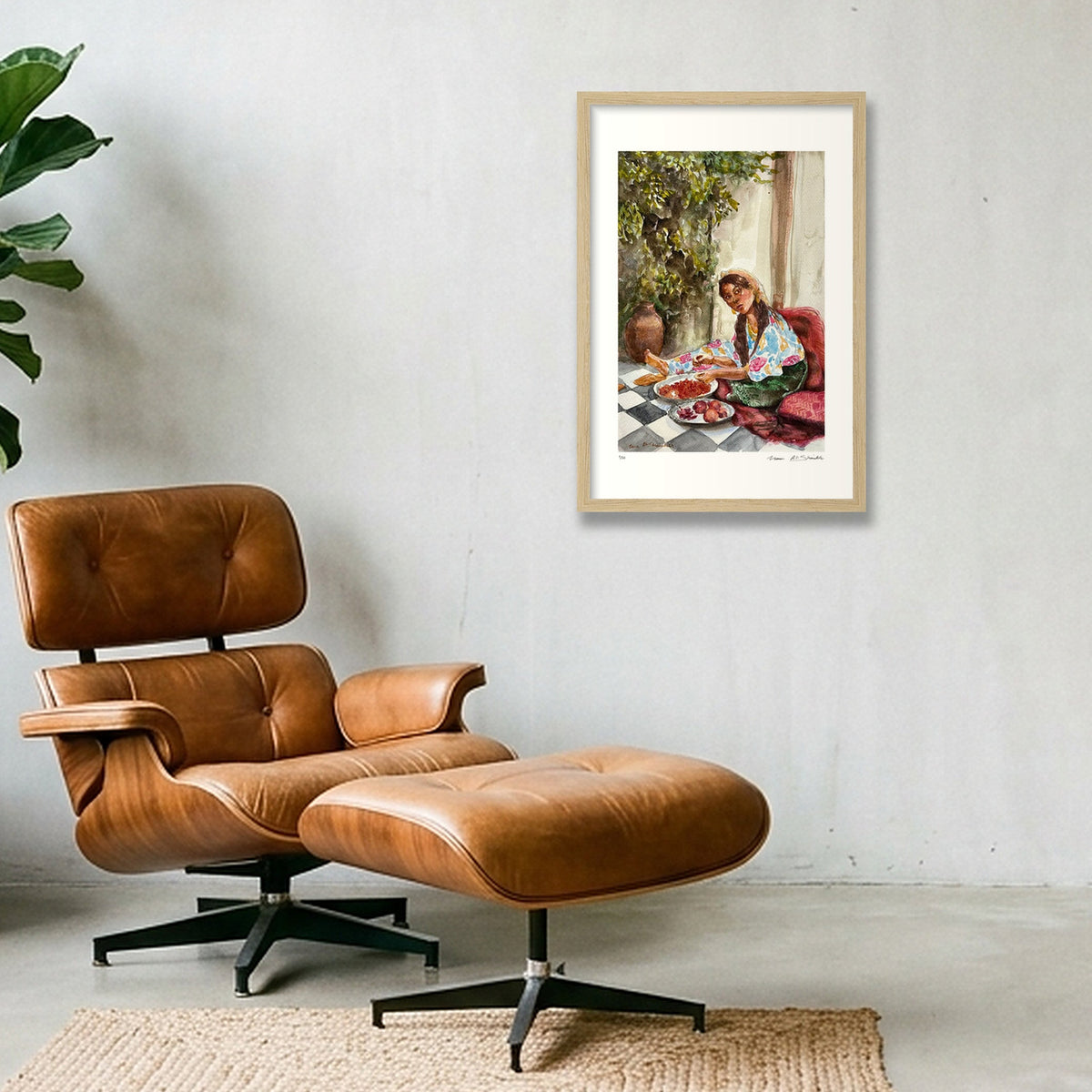 Traditional Palestinian Thobe Series 02 — 30×45cm, 12×18" Oak Frame