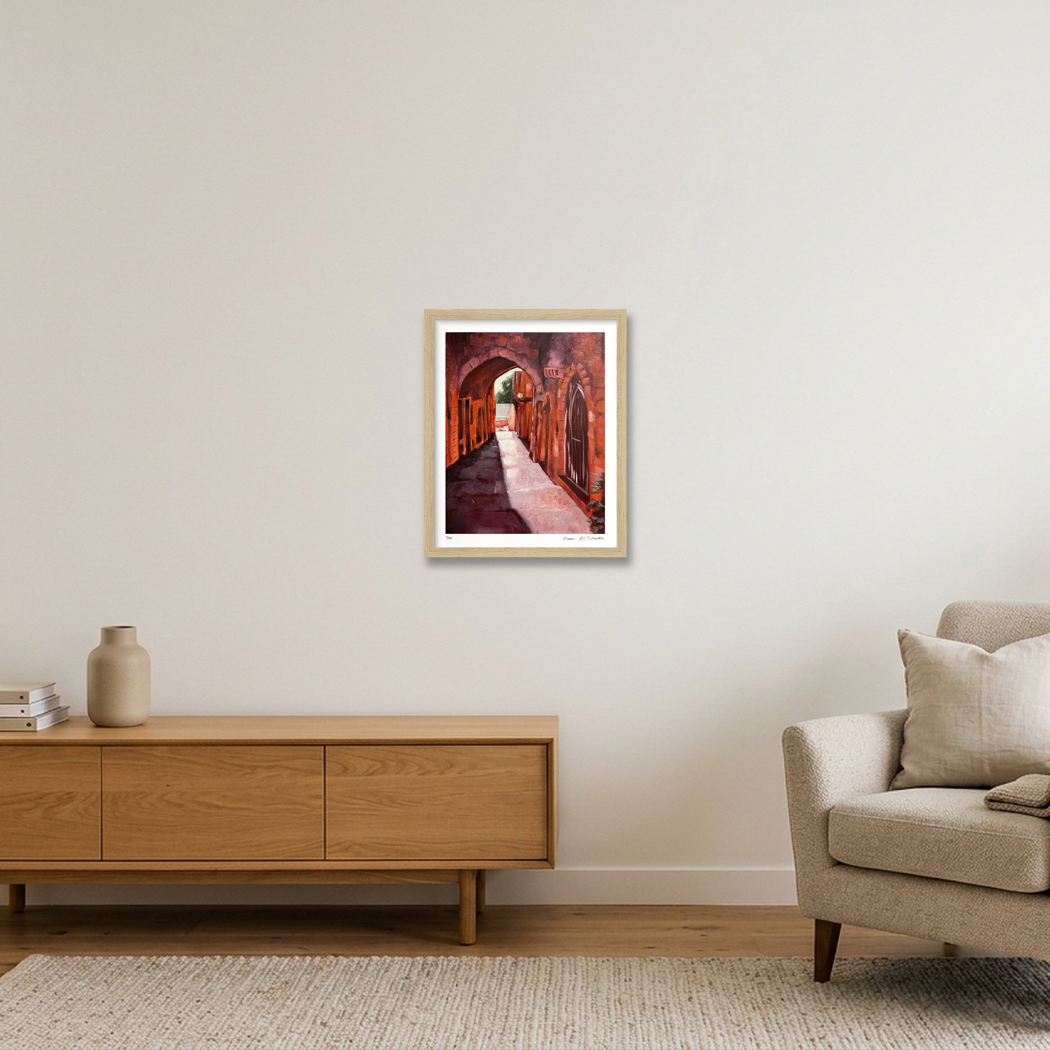 Jerusalem Streets, Palestine — 28×35cm, 11×14" Oak Frame