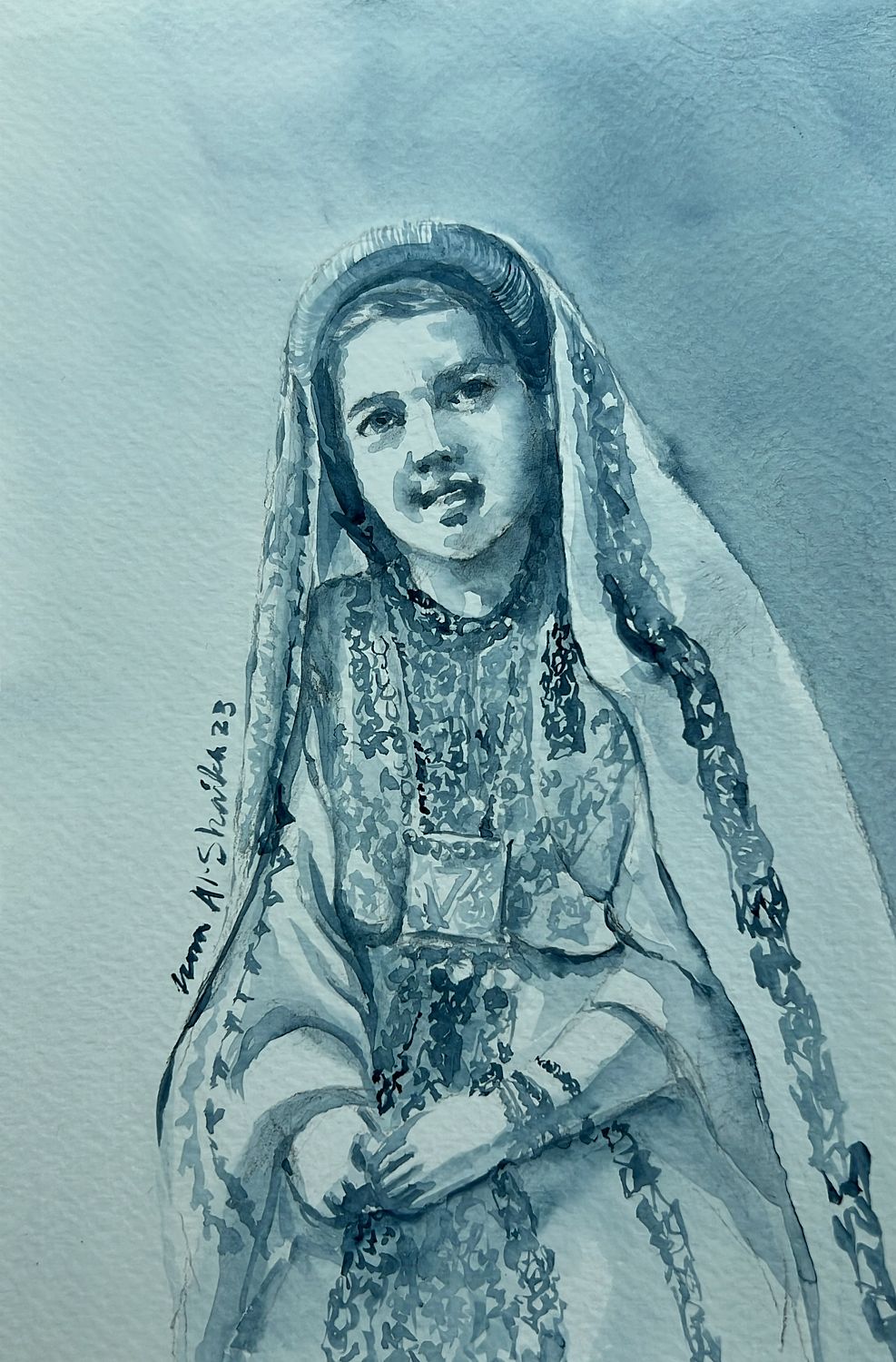 Traditional Palestinian Thobe 07 | Black & White