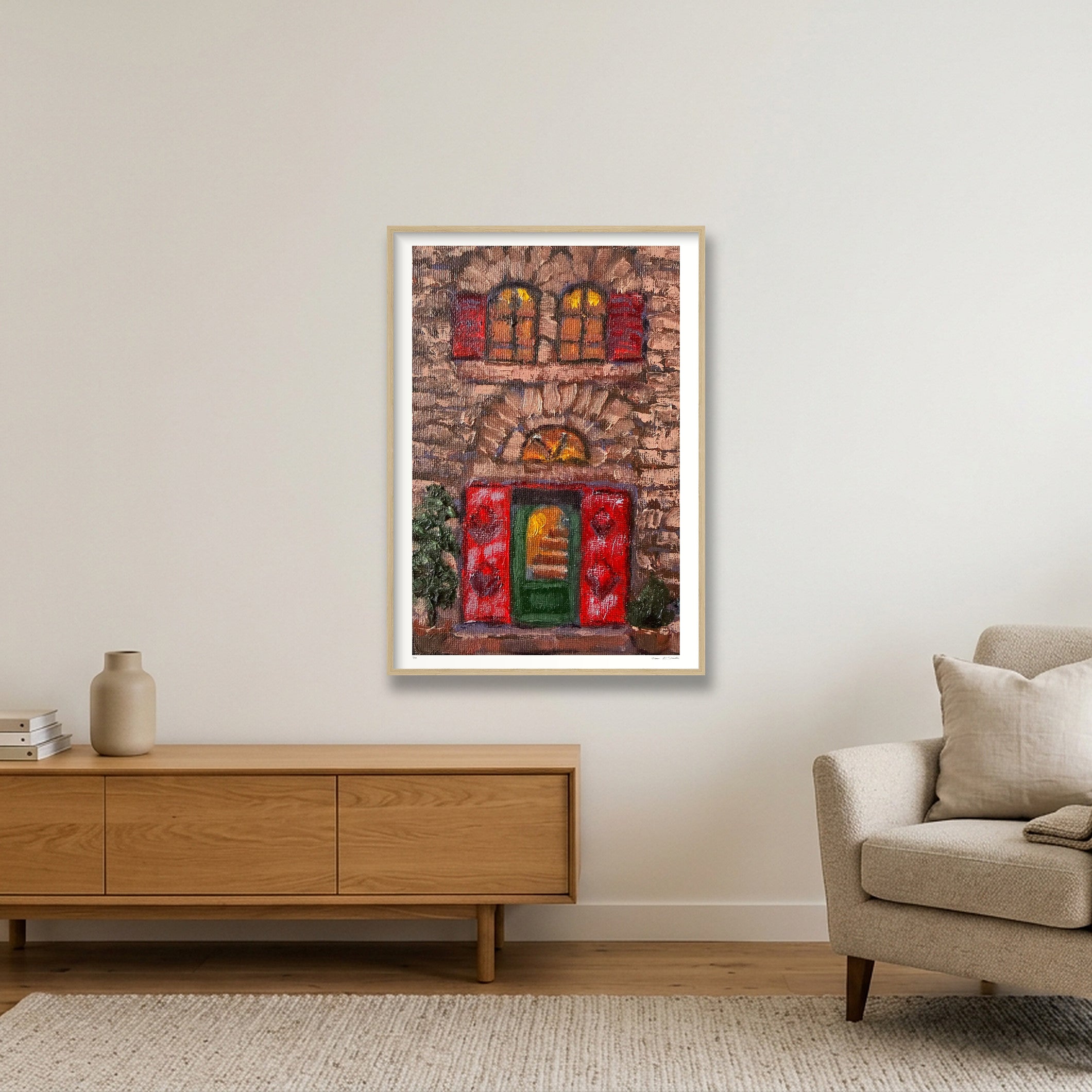 Ramallah, Palestine — 70×100cm, 28×39" Oak Frame