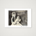 Traditional Palestinian Thobe 15 | Black & White — A4 (30×21cm, 12×8") Print only