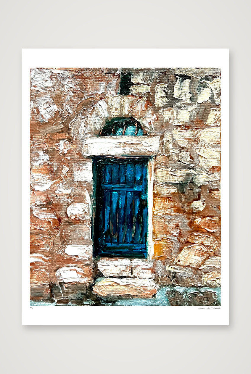 The Blue Door Jerusalem, Palestine — 60×80cm, 24×31" Print only