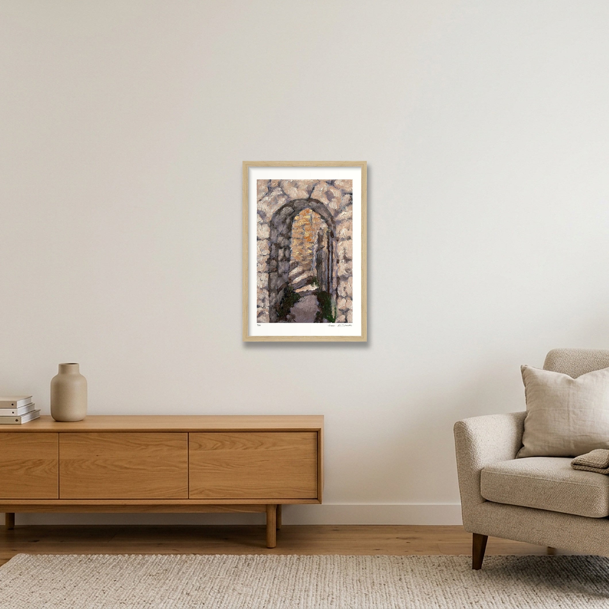 Abwein, Palestine  — 30×45cm, 12×18" Oak Frame