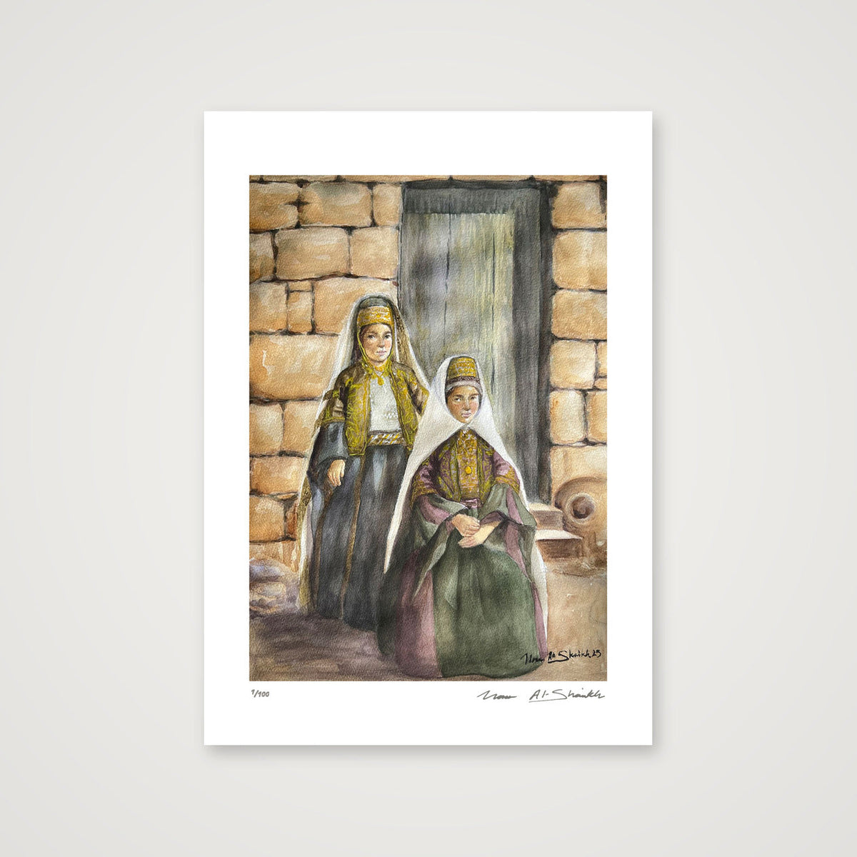 Traditional Palestinian Thobe Series 014 — A4 (21×30cm, 8×12") Print only
