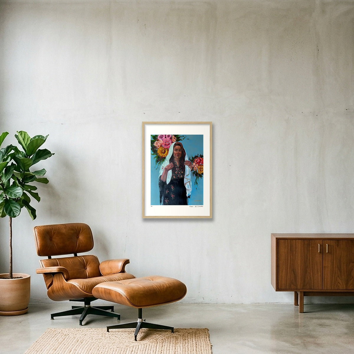 The Traditional Palestinian Thobe — 42×59cm, 17×23" Oak Frame