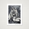 Traditional Palestinian Thobe 10 | Black & White — A4 (21×30cm, 8×12") Print only