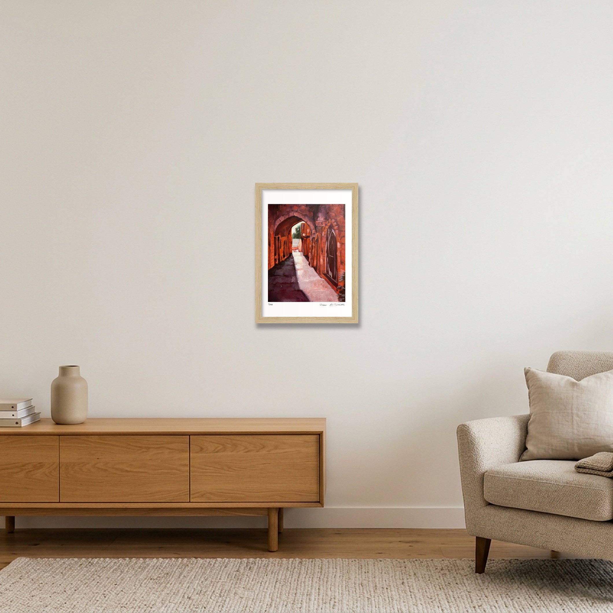 Jerusalem Streets, Palestine — A4 (21×30cm, 8×12") Oak Frame