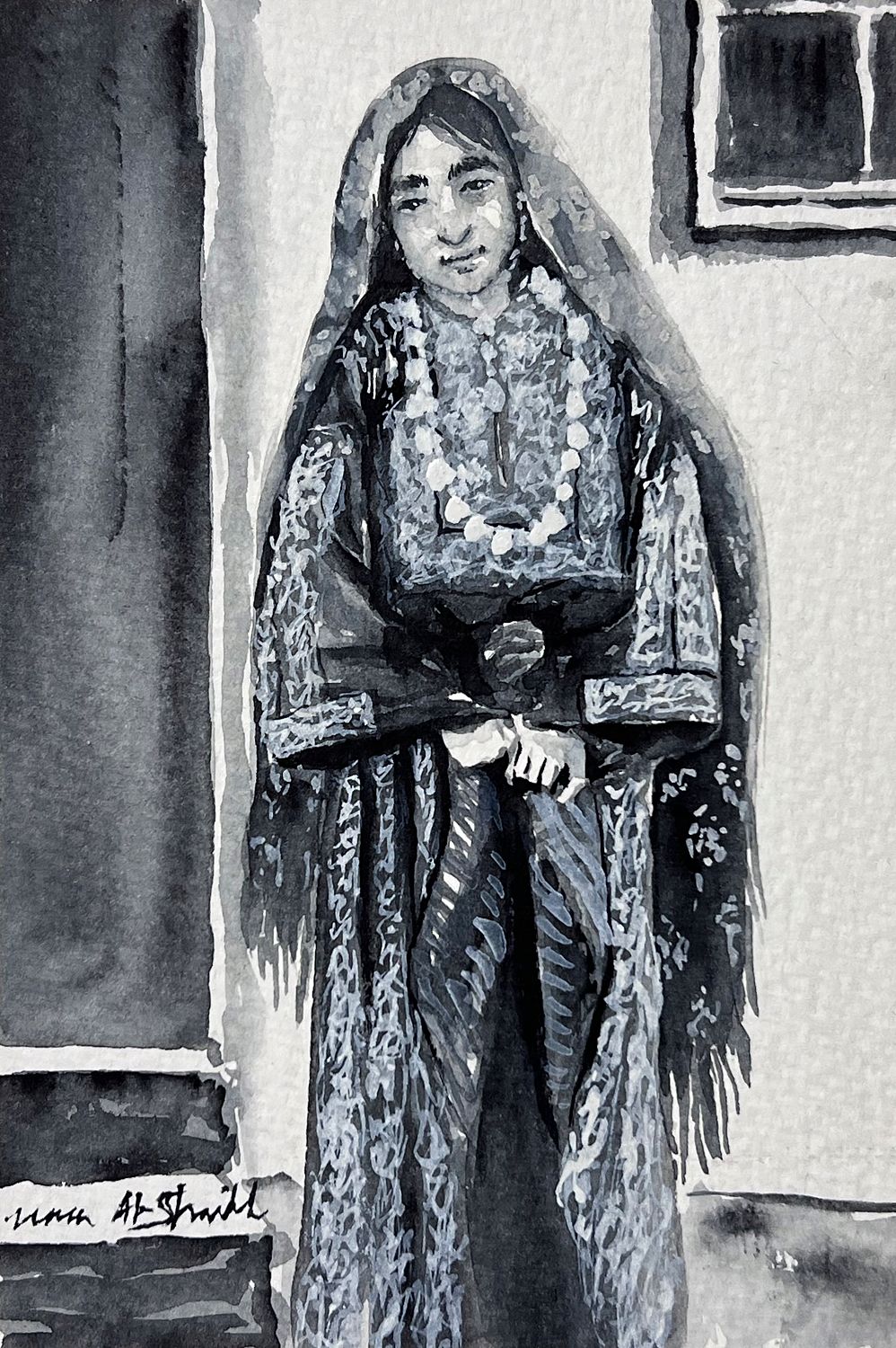 Traditional Palestinian Thobe 09 | Black & White