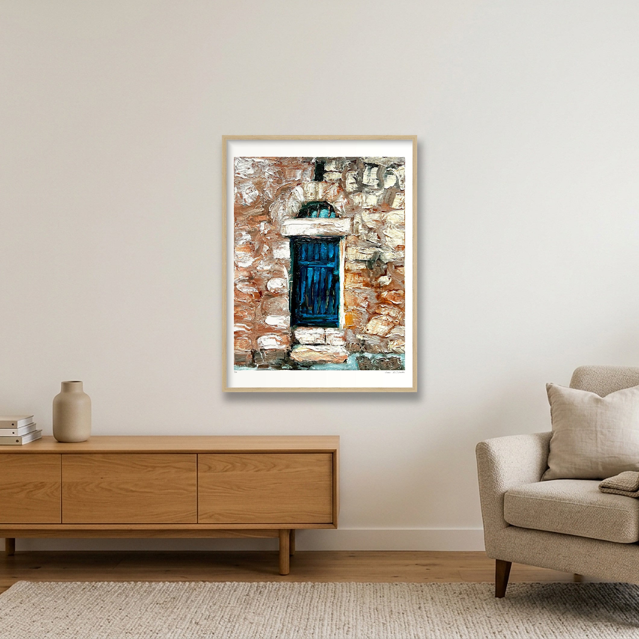 The Blue Door Jerusalem, Palestine — 60×80cm, 24×31" Oak Frame