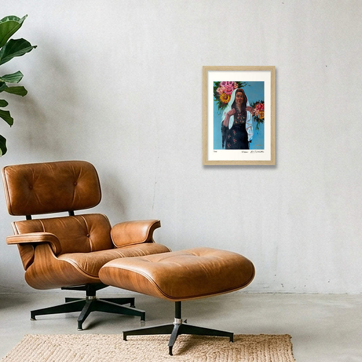 The Traditional Palestinian Thobe — A4 (21×30cm, 8×12") Oak Frame