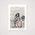 Traditional Palestinian Thobe 04 | Black & White — A4 (21×30cm, 8×12") Print only