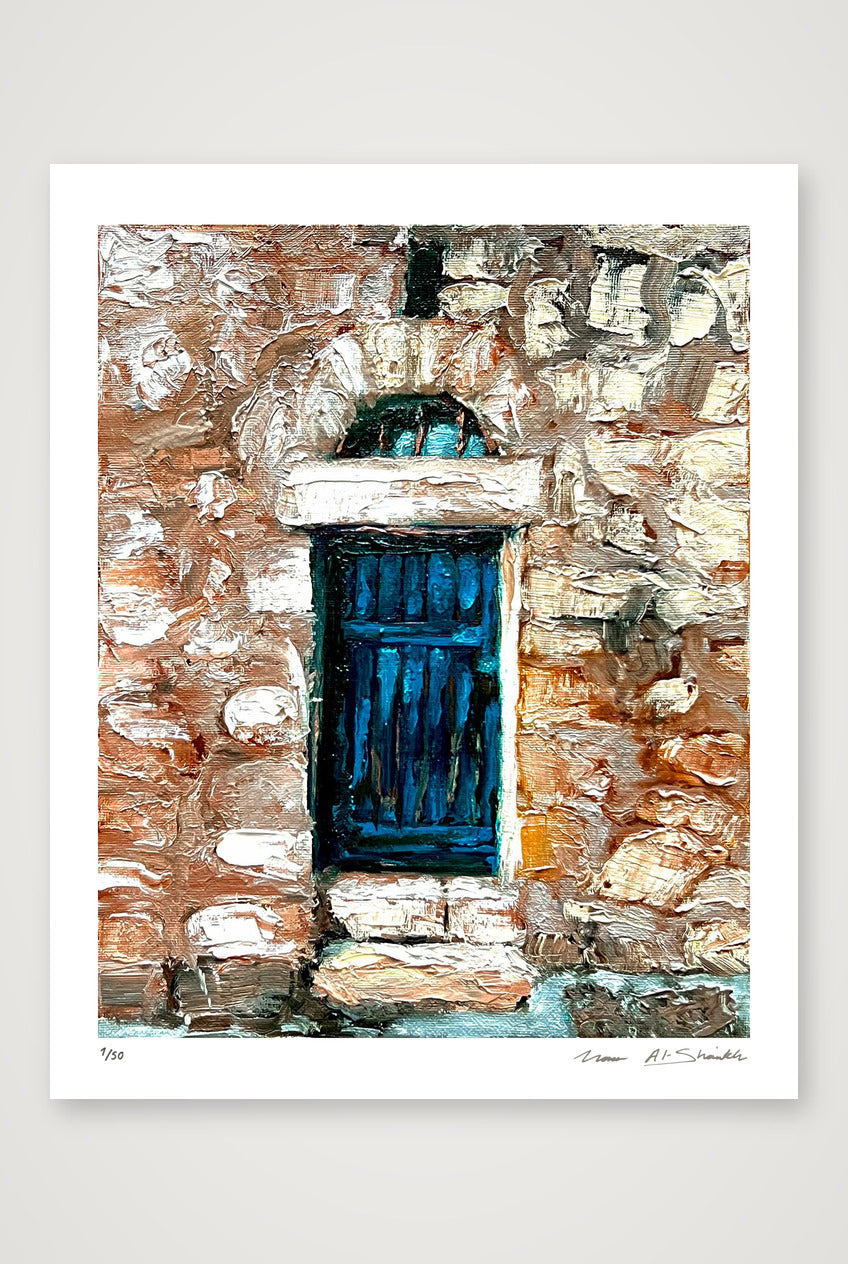 The Blue Door Jerusalem, Palestine — 28×35cm, 11×14" Print only