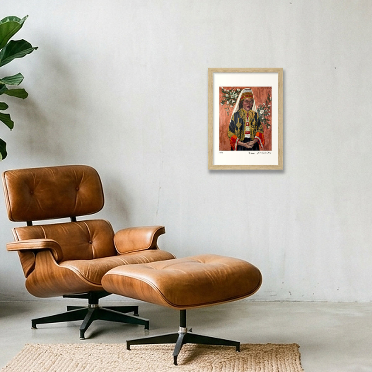 People Before 1948, Featuring Beit Lahm Thobe — A4 (21×30cm, 8×12") Oak Frame