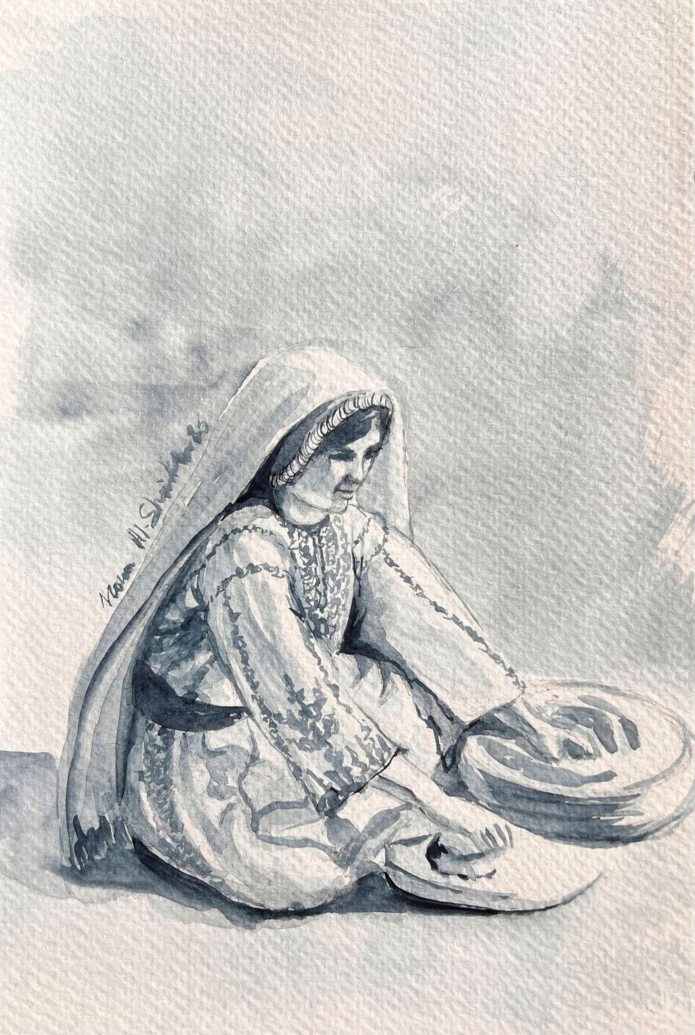 Traditional Palestinian Thobe 06 | Black & White